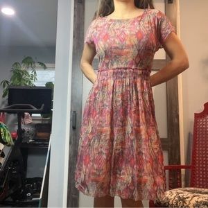 FABULOUS ANTHROPOLOGY NWT Navajo STYLE PRINT abstract colors SUPER CUTE DRESS💕✨